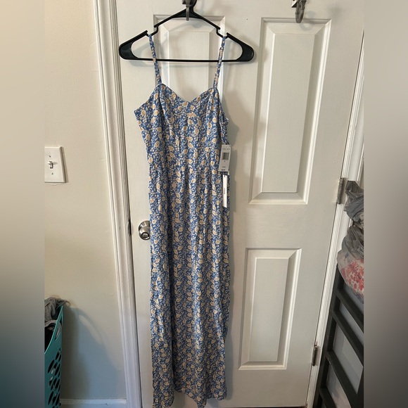 June & Hudson Silver Spaghetti Strap Maxi Dress - Picture 1 of 2